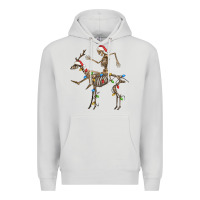 Dove Grey skeleton deer santa Premium Hoodie - FaDigitalArtStudio