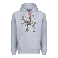 Heather Grey skeleton deer santa Premium Hoodie - FaDigitalArtStudio