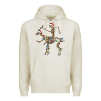 Oatmeal Heather skeleton deer santa Premium Hoodie - FaDigitalArtStudio