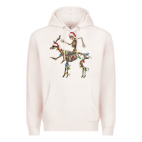 Pale Pink skeleton deer santa Premium Hoodie - FaDigitalArtStudio