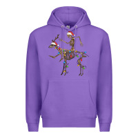 Purple skeleton deer santa Premium Hoodie - FaDigitalArtStudio