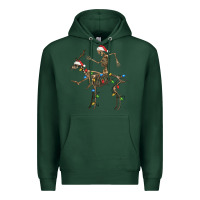 Sports Green skeleton deer santa Premium Hoodie - FaDigitalArtStudio