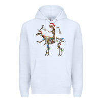 White skeleton deer santa Premium Hoodie - FaDigitalArtStudio