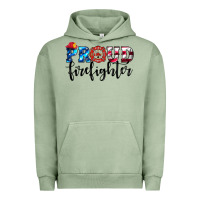 Pigment Oil Green proud firefighter Urban Hoodie - HRA Design Shop