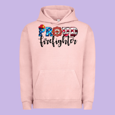 Proud Firefighter Urban Hoodie Designed By Hra Design Shop