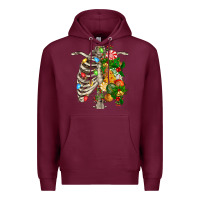 Burgundy skeleton chest christmas Premium Hoodie - FaDigitalArtStudio