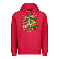 Cardinal skeleton chest christmas Premium Hoodie - FaDigitalArtStudio