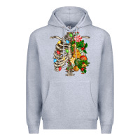 Heather Grey skeleton chest christmas Premium Hoodie - FaDigitalArtStudio