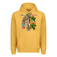 Mustard skeleton chest christmas Premium Hoodie - FaDigitalArtStudio