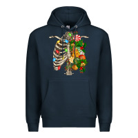 Navy skeleton chest christmas Premium Hoodie - FaDigitalArtStudio