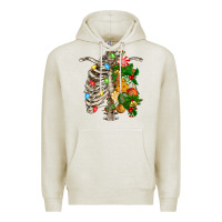 Oatmeal Heather skeleton chest christmas Premium Hoodie - FaDigitalArtStudio