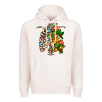 Pale Pink skeleton chest christmas Premium Hoodie - FaDigitalArtStudio