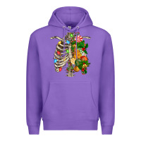 Purple skeleton chest christmas Premium Hoodie - FaDigitalArtStudio