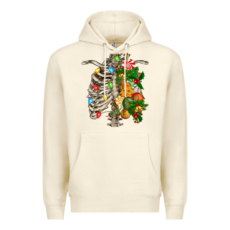 Skeleton Chest Christmas Premium Hoodie by FaDigitalArtStudio | Teevron