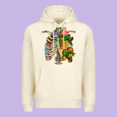 Skeleton Chest Christmas Premium Hoodie Designed By Fadigitalartstudio
