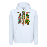 White skeleton chest christmas Premium Hoodie - FaDigitalArtStudio