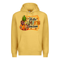 Antique Gold hello pumpkin season Premium Hoodie - RacoonDesign