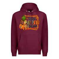 Burgundy hello pumpkin season Premium Hoodie - RacoonDesign
