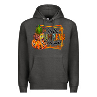 Charcoal Heather hello pumpkin season Premium Hoodie - RacoonDesign