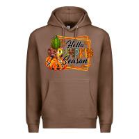 Chestnut hello pumpkin season Premium Hoodie - RacoonDesign