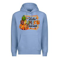 Colony Blue hello pumpkin season Premium Hoodie - RacoonDesign