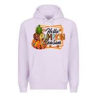 Lilac hello pumpkin season Premium Hoodie - RacoonDesign
