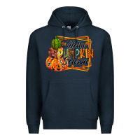 Navy hello pumpkin season Premium Hoodie - RacoonDesign