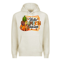 Oatmeal Heather hello pumpkin season Premium Hoodie - RacoonDesign