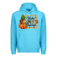 Ocean Blue hello pumpkin season Premium Hoodie - RacoonDesign