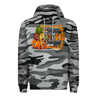 Slate Camo hello pumpkin season Premium Hoodie - RacoonDesign