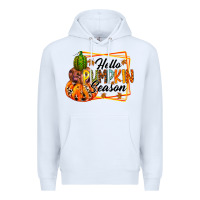 White hello pumpkin season Premium Hoodie - RacoonDesign