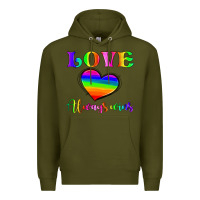 Army Green love always wins Premium Hoodie - HRA Design Shop