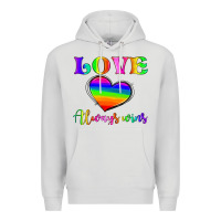 Dove Grey love always wins Premium Hoodie - HRA Design Shop