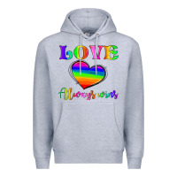 Heather Grey love always wins Premium Hoodie - HRA Design Shop