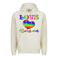 Oatmeal Heather love always wins Premium Hoodie - HRA Design Shop