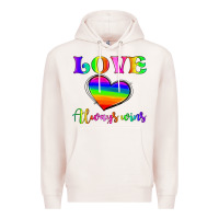 Pale Pink love always wins Premium Hoodie - HRA Design Shop