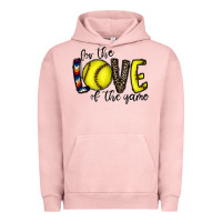 Pigment Salmon for the love of the game softball Urban Hoodie - CowhideDigitalArt
