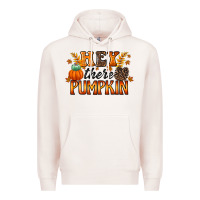 Pale Pink hey there pumpkin Premium Hoodie - RacoonDesign