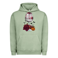 Pigment Oil Green halloween roses wine Urban Hoodie - FaDigitalArtStudio