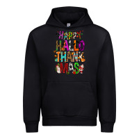 Black happy hallothankmas Urban Hoodie - FaDigitalArtStudio