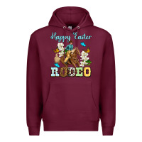 Burgundy Happy Easter rodeo Premium Hoodie - OliviaCreatesArt