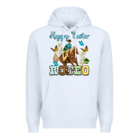 White Happy Easter rodeo Premium Hoodie - OliviaCreatesArt