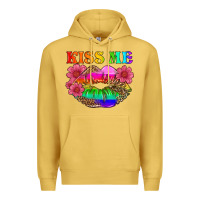 Antique Gold lgbtq kiss me Premium Hoodie - HRA Design Shop