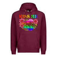 Burgundy lgbtq kiss me Premium Hoodie - HRA Design Shop
