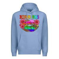 Colony Blue lgbtq kiss me Premium Hoodie - HRA Design Shop