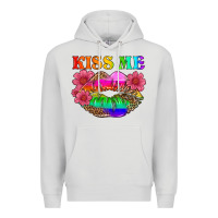 Dove Grey lgbtq kiss me Premium Hoodie - HRA Design Shop