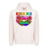 Pale Pink lgbtq kiss me Premium Hoodie - HRA Design Shop