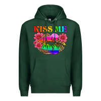 Sports Green lgbtq kiss me Premium Hoodie - HRA Design Shop