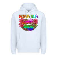 White lgbtq kiss me Premium Hoodie - HRA Design Shop