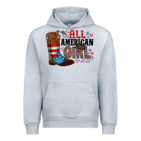 Heather Grey all american girl Urban Hoodie - RacoonDesign